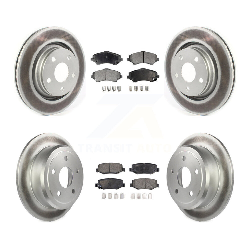 Front Rear Coated Disc Brake Rotors And Semi-Metallic Pads Kit For Jeep Wrangler JK With 332mm Diameter Rotor KGF-101967