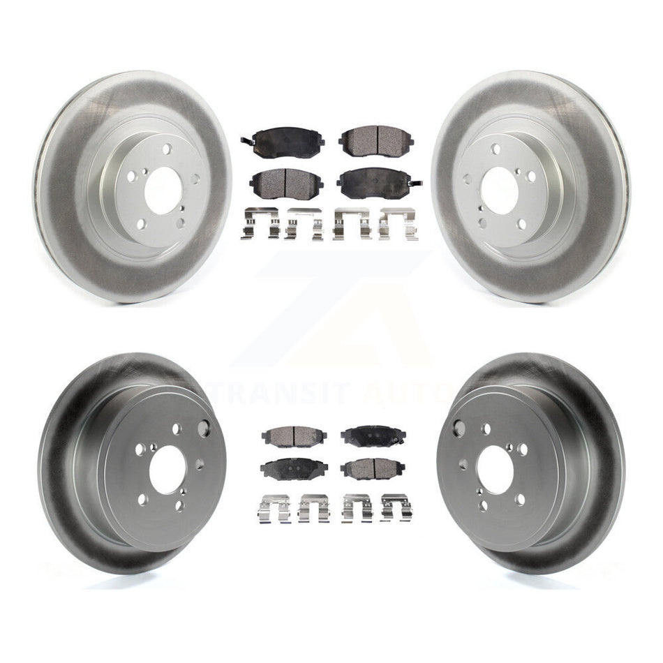 Front Rear Coated Disc Brake Rotors And Semi-Metallic Pads Kit For Subaru Outback Forester Impreza Legacy KGF-101976