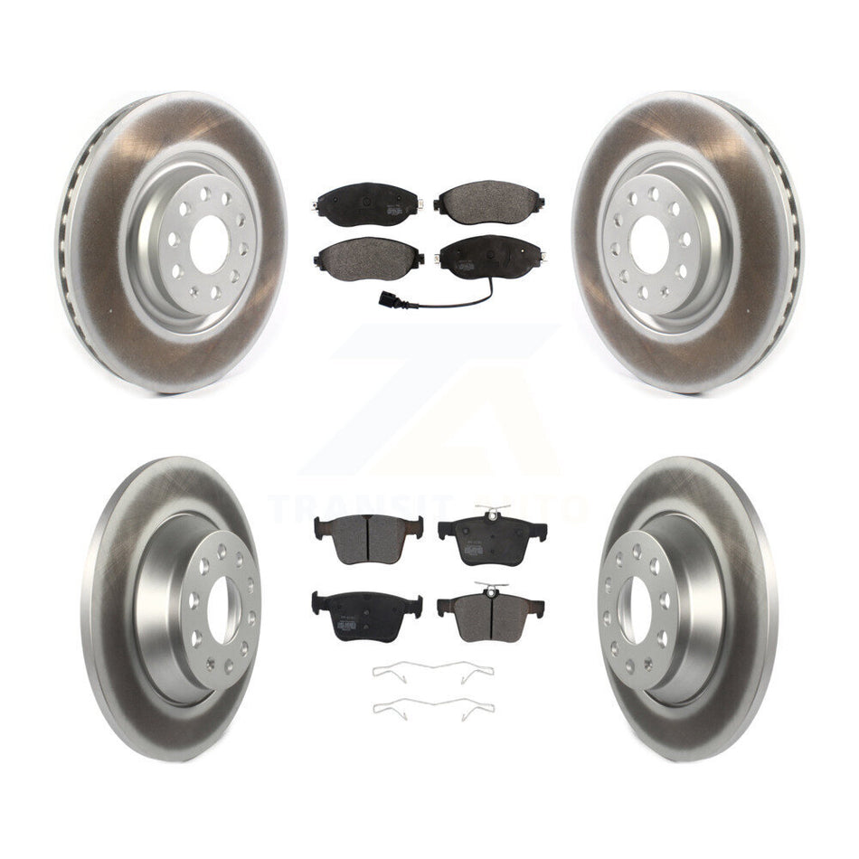 Front Rear Coated Disc Brake Rotors And Semi-Metallic Pads Kit For Volkswagen Tiguan Jetta KGF-102004
