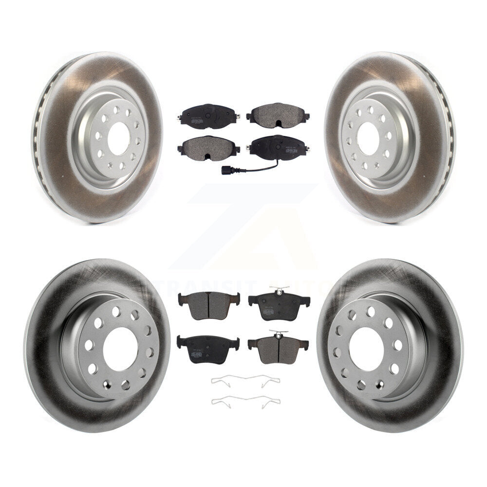 Front Rear Coated Disc Brake Rotors And Semi-Metallic Pads Kit For Audi A3 KGF-102006