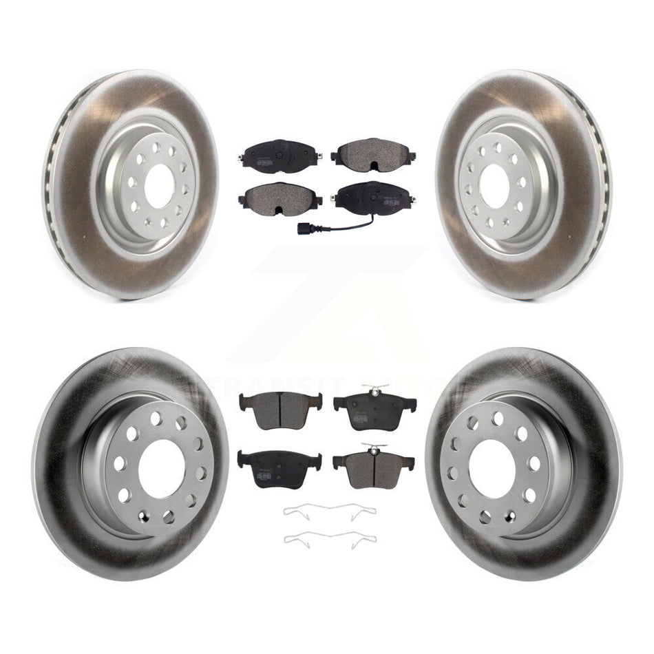 Front Rear Coated Disc Brake Rotors And Semi-Metallic Pads Kit For Audi A3 KGF-102006