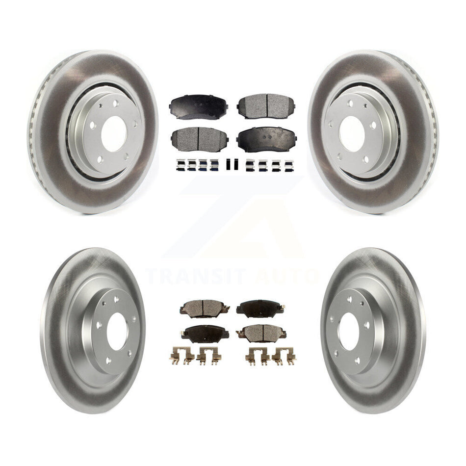 Front Rear Coated Disc Brake Rotors And Semi-Metallic Pads Kit For 2019-2022 Mazda CX-5 Turbocharged KGF-102023
