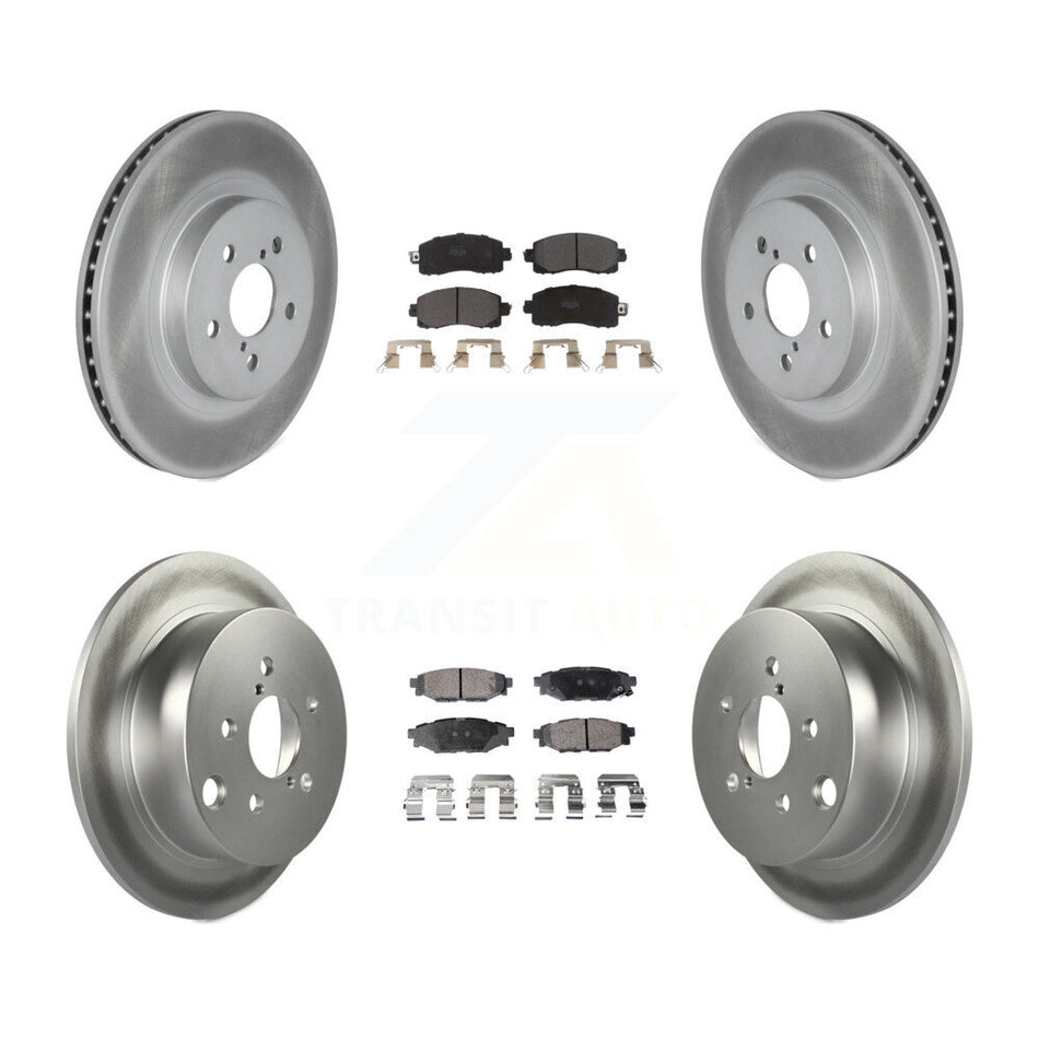 Front Rear Coated Disc Brake Rotors And Semi-Metallic Pads Kit For Subaru Crosstrek Impreza KGF-102028