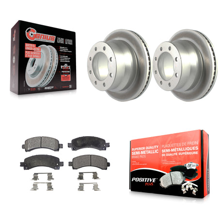 Rear Coated Disc Brake Rotors And Semi-Metallic Pads Kit For Chevrolet Express 4500 KGF-102037