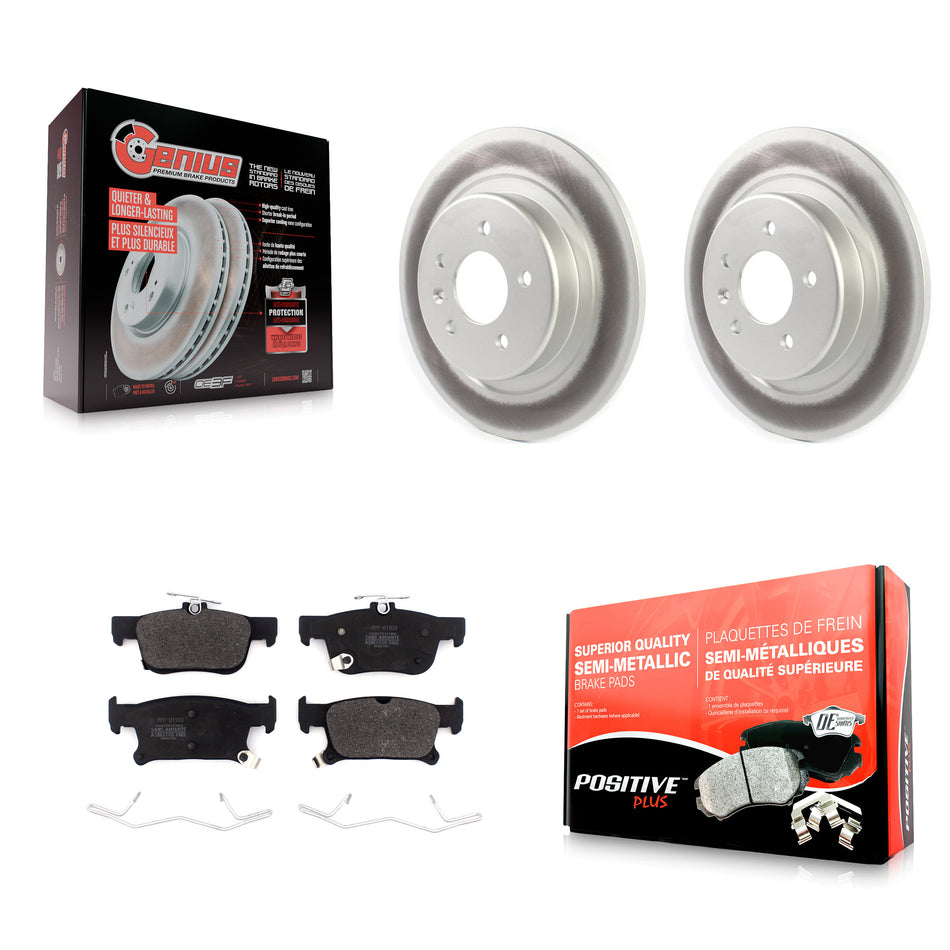 Rear Coated Disc Brake Rotors And Semi-Metallic Pads Kit For 2016-2018 Buick Envision With 315mm Diameter Rotor KGF-102047