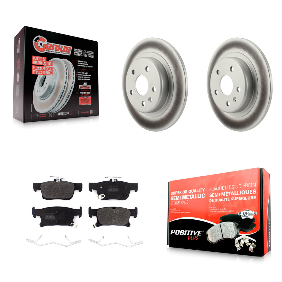 Rear Coated Disc Brake Rotors And Semi-Metallic Pads Kit For 2019-2020 Buick Envision With 315mm Diameter Rotor KGF-102049