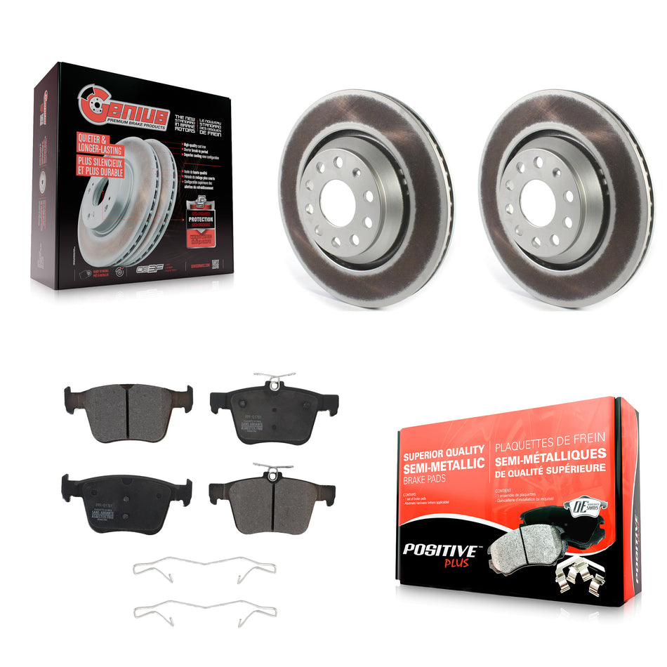 Rear Coated Disc Brake Rotors And Semi-Metallic Pads Kit For Volkswagen Atlas Audi Golf R S3 Q3 A3 Arteon TTS Quattro Cross Sport KGF-102061