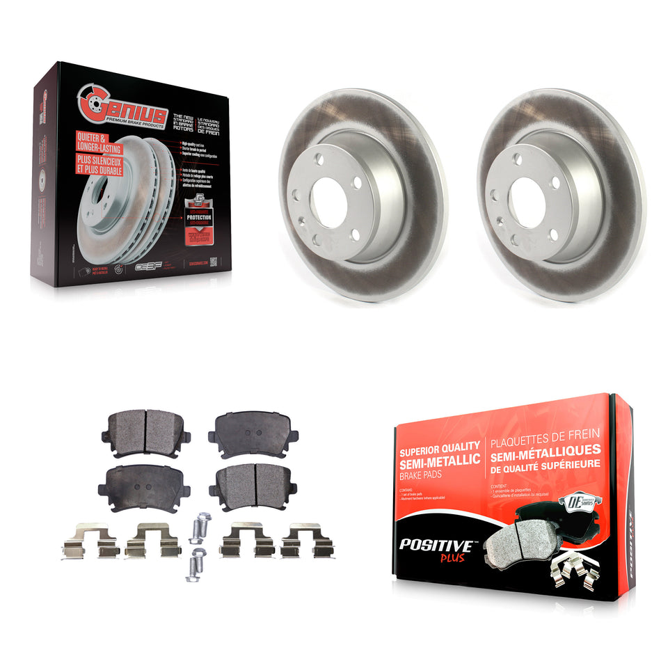 Rear Coated Disc Brake Rotors And Semi-Metallic Pads Kit For Audi TT Quattro With 286mm Diameter Rotor KGF-102062