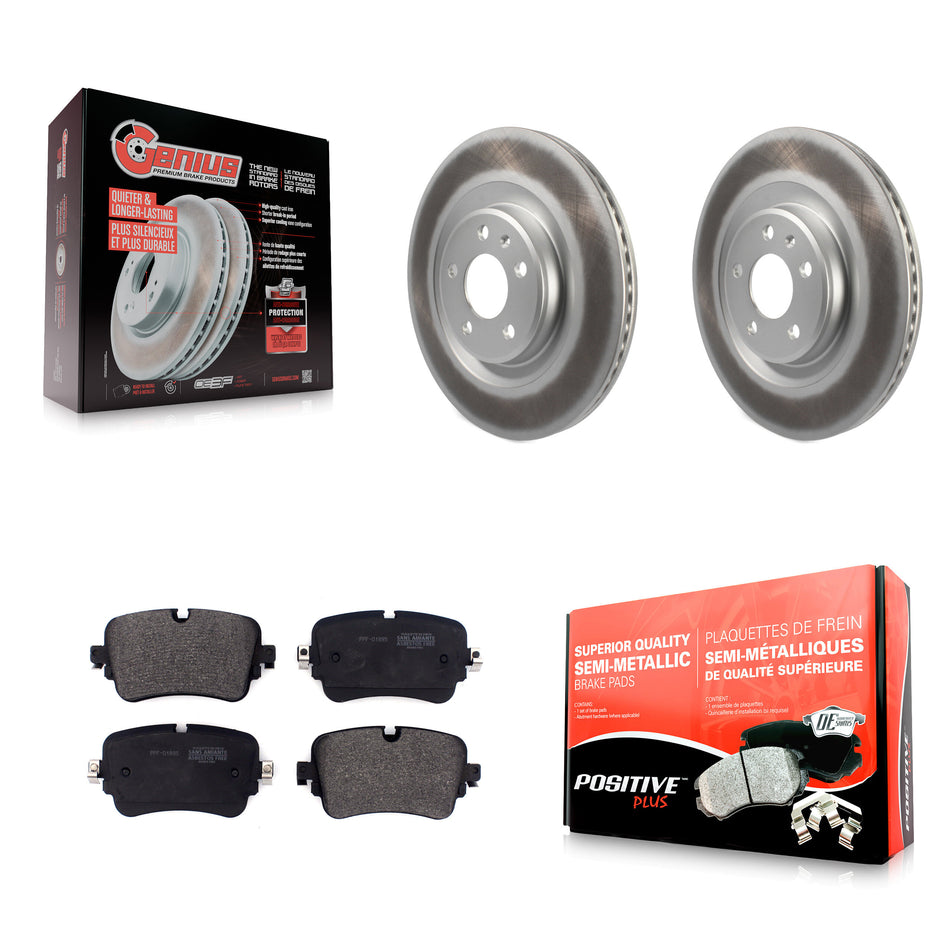 Rear Coated Disc Brake Rotors And Semi-Metallic Pads Kit For 2017 Audi Q7 With 330mm Diameter Rotor KGF-102065