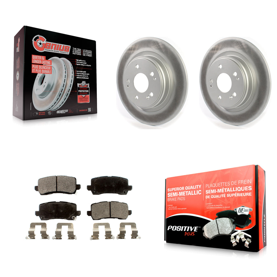 Rear Coated Disc Brake Rotors And Semi-Metallic Pads Kit For 2017-2020 Acura MDX KGF-102071