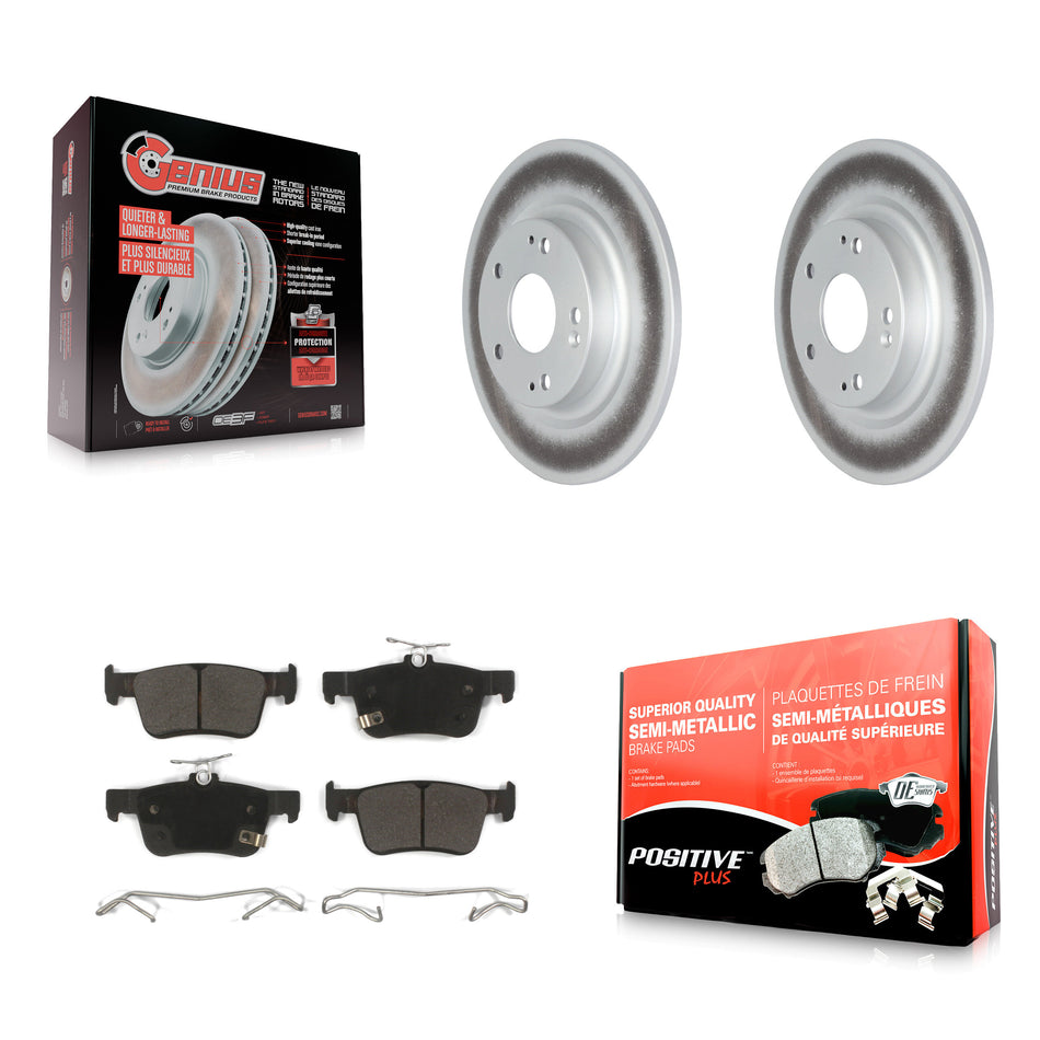 Rear Coated Disc Brake Rotors And Semi-Metallic Pads Kit For Honda Civic KGF-102078