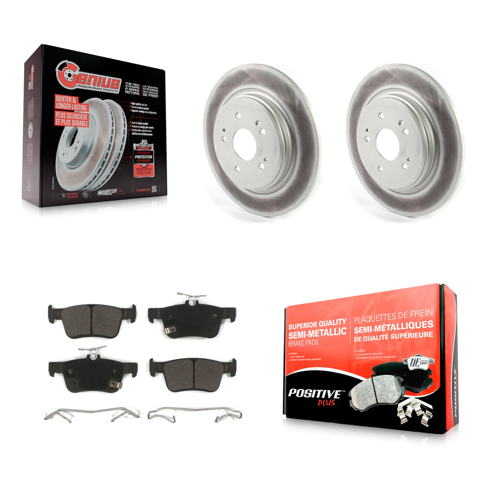 Rear Coated Disc Brake Rotors And Semi-Metallic Pads Kit For 2019-2022 Acura RDX KGF-102080