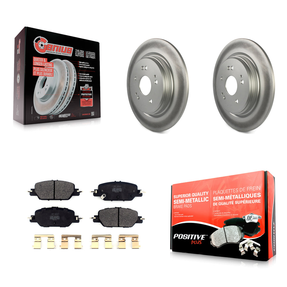Rear Coated Disc Brake Rotors And Semi-Metallic Pads Kit For 2017-2022 Honda CR-V KGF-102083