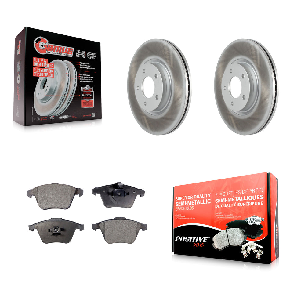 Front Coated Disc Brake Rotors And Semi-Metallic Pads Kit For Mazda 3 KGF-102092