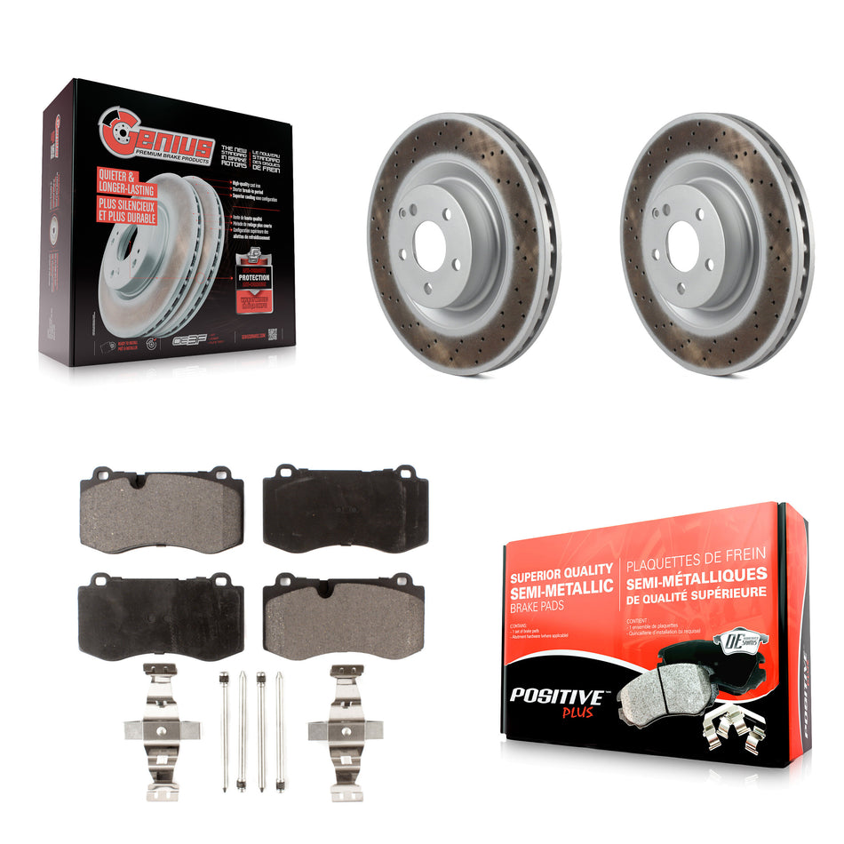 Front Coated Disc Brake Rotors And Semi-Metallic Pads Kit For Mercedes-Benz S550 SL550 CL550 S600 S400 S350 CL600 S450 KGF-102094