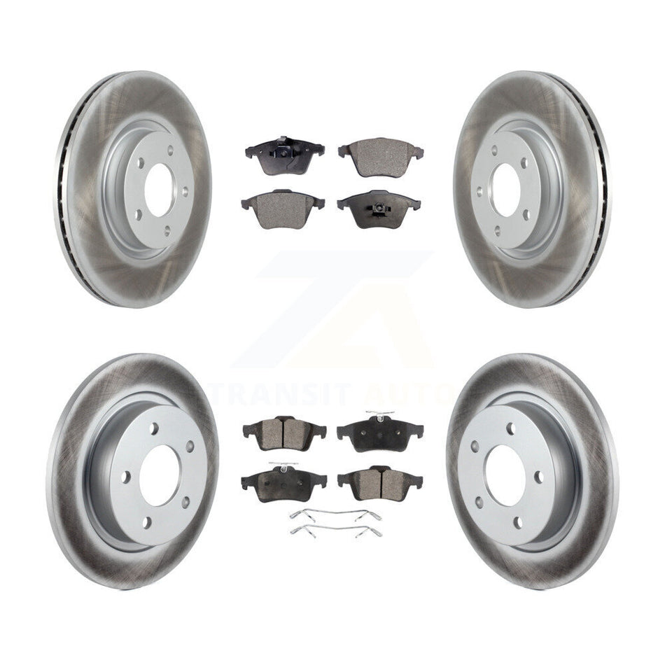 Front Rear Coated Disc Brake Rotors And Semi-Metallic Pads Kit For Mazda 3 KGF-102105