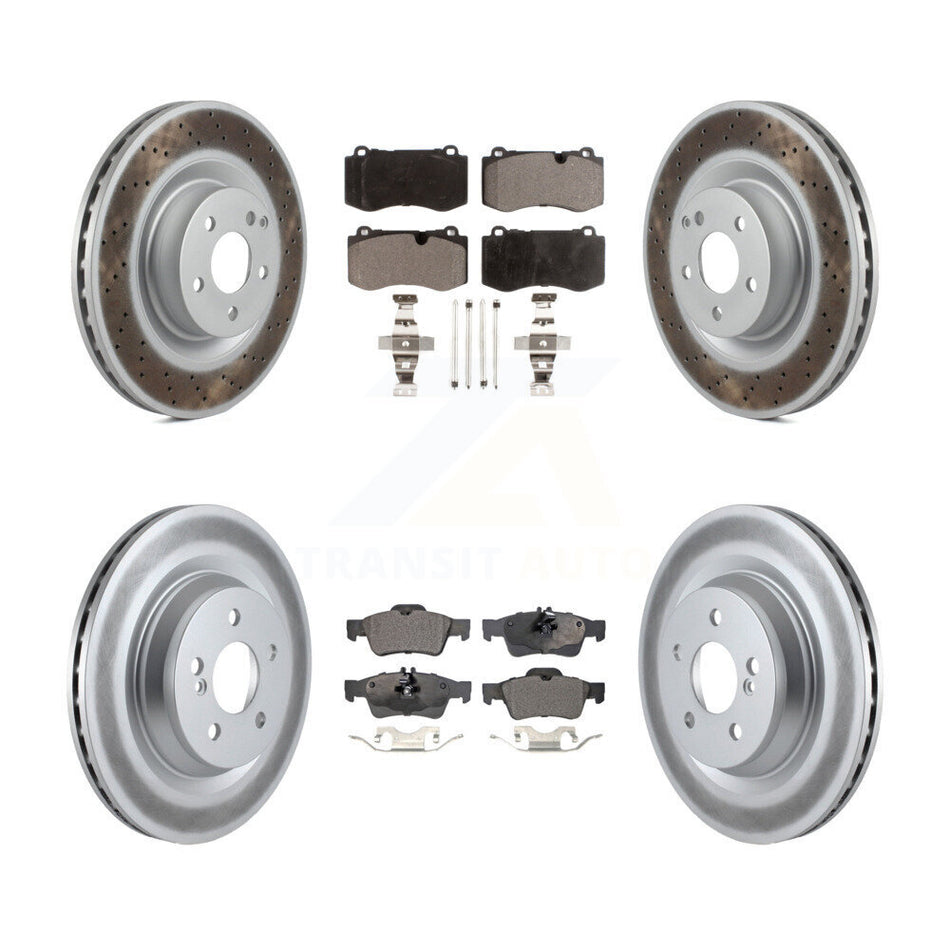 Front Rear Coated Disc Brake Rotors And Semi-Metallic Pads Kit For Mercedes-Benz S550 SL550 S600 CL550 S400 S350 CL600 S450 KGF-102108
