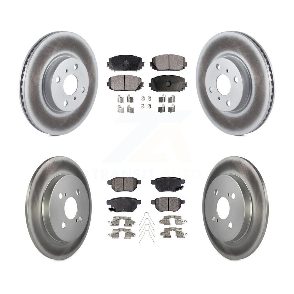 Front Rear Coated Disc Brake Rotors And Semi-Metallic Pads Kit For Toyota Yaris KGF-102112