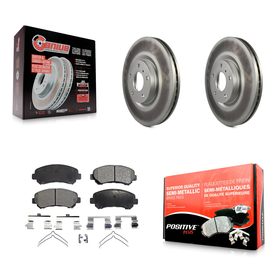 Front Coated Disc Brake Rotors And Semi-Metallic Pads Kit For Nissan Maxima KGF-102118
