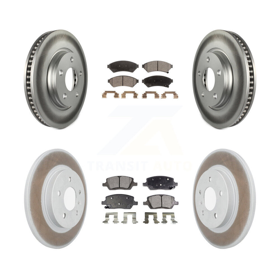 Front Rear Coated Disc Brake Rotors And Semi-Metallic Pads Kit For 2005-2005 Chevrolet Uplander Buick Terraza Saturn Relay FWD KGF-102121