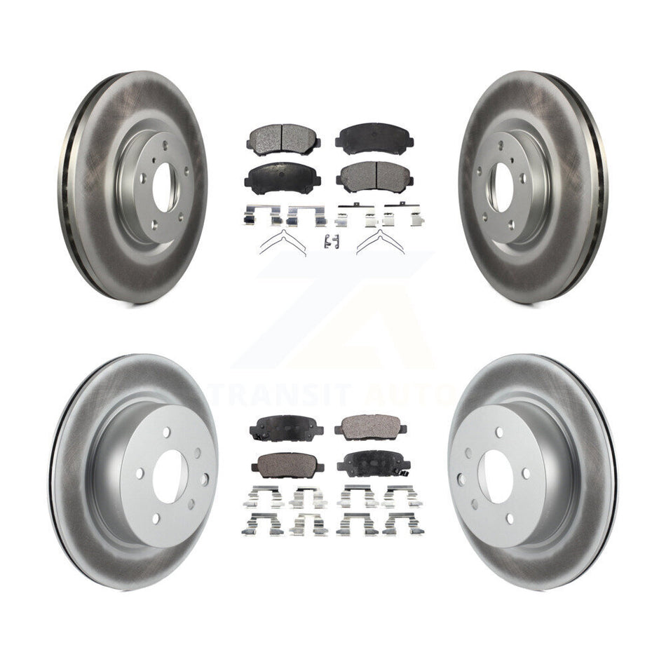 Front Rear Coated Disc Brake Rotors And Semi-Metallic Pads Kit For Nissan Maxima KGF-102125