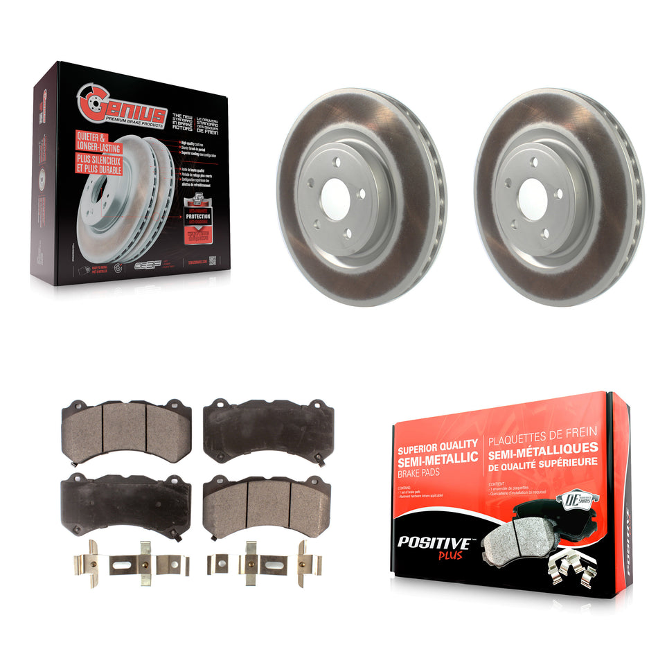Front Coated Disc Brake Rotors And Semi-Metallic Pads Kit For Jeep Grand Cherokee Dodge Durango KGF-102180