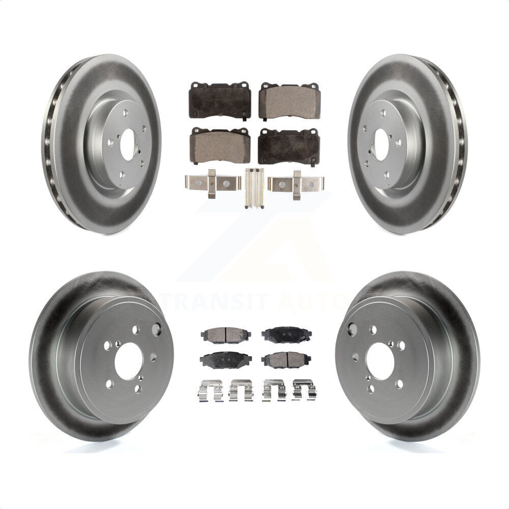 Front Rear Coat Brake Rotors Semi-Metallic Pad Kit For Subaru WRX With 15\\" Factory Wheels KGF-102201