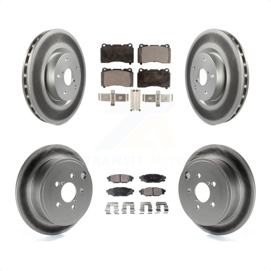 Front Rear Coat Brake Rotors Semi-Metallic Pad Kit For Subaru WRX With 15\\" Factory Wheels KGF-102201