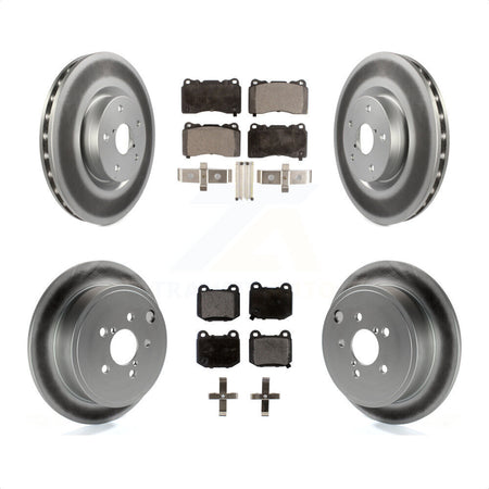 Front Rear Coat Brake Rotors Semi-Metallic Pad Kit For Subaru WRX With 17\\" Factory Wheels KGF-102202