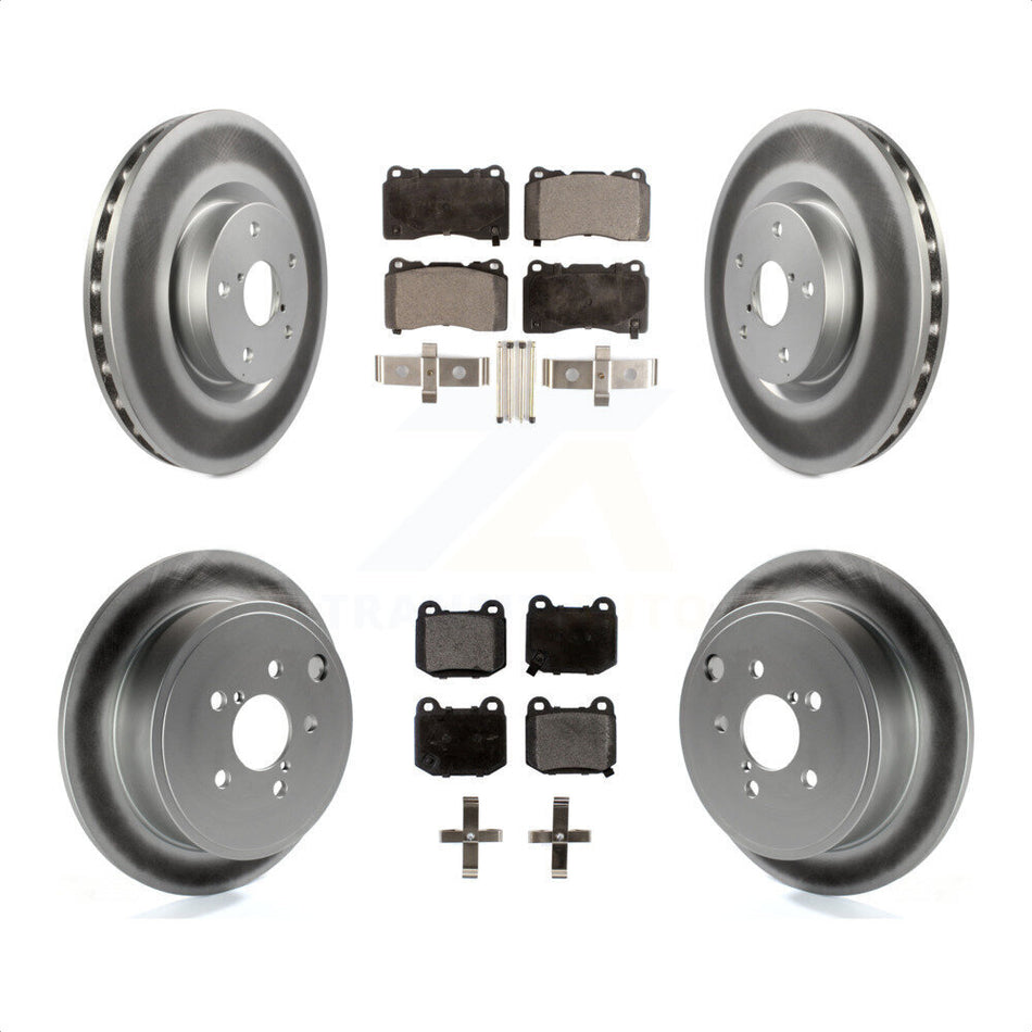 Front Rear Coat Brake Rotors Semi-Metallic Pad Kit For Subaru WRX With 17\\" Factory Wheels KGF-102202