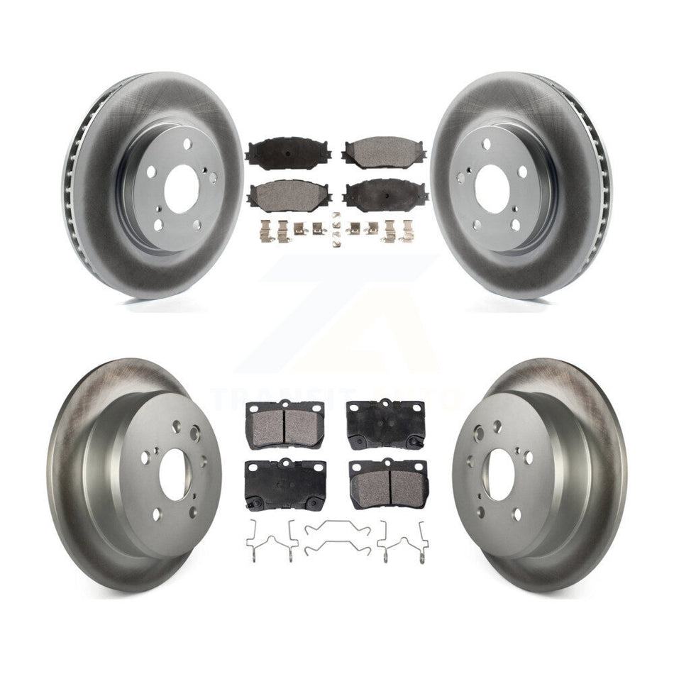 Front Rear Coated Disc Brake Rotors And Semi-Metallic Pads Kit For Lexus IS250 KGF-102235