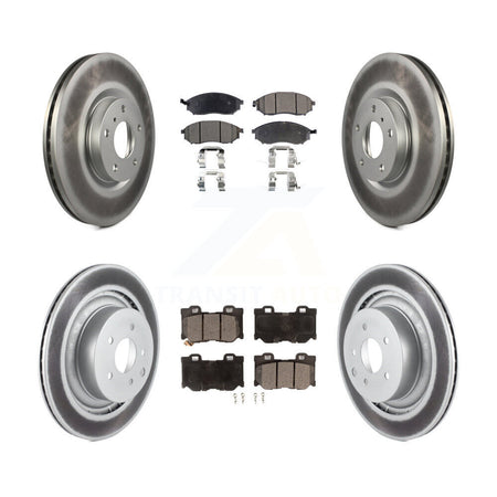 Front Rear Coated Disc Brake Rotors And Semi-Metallic Pads Kit For Nissan 370Z KGF-102245