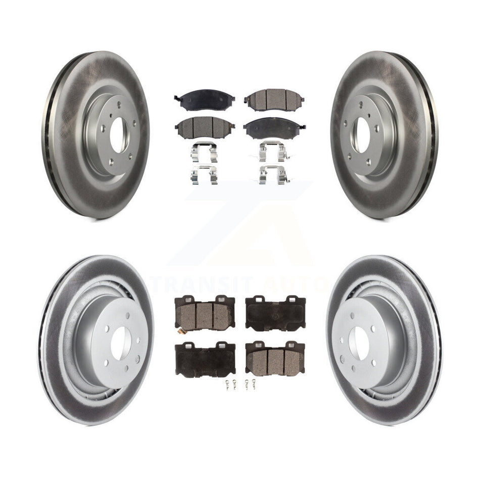 Front Rear Coated Disc Brake Rotors And Semi-Metallic Pads Kit For Nissan 370Z KGF-102245