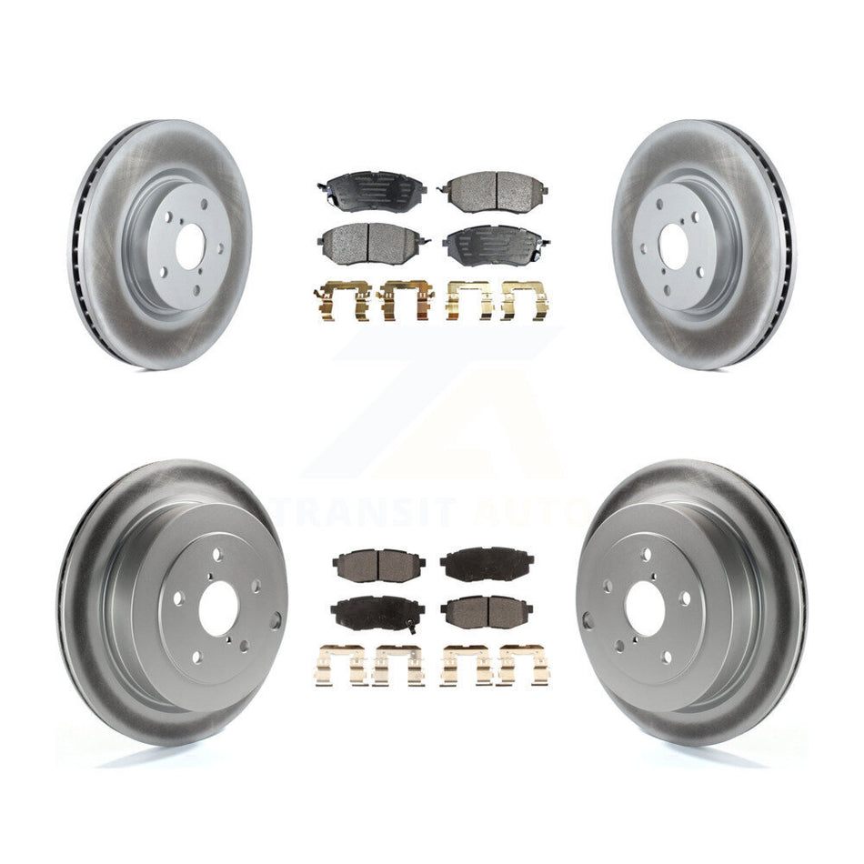 Front Rear Coated Disc Brake Rotors And Semi-Metallic Pads Kit For Subaru Tribeca B9 KGF-102248