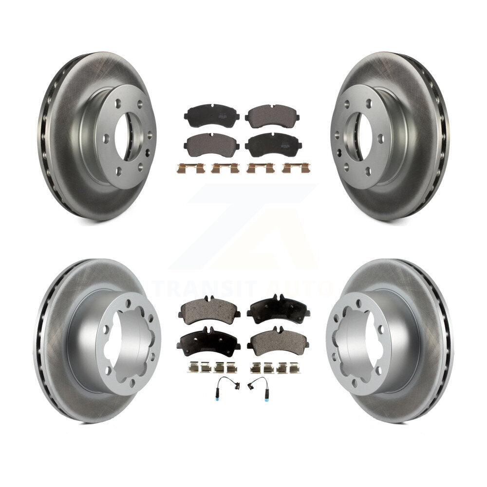 Front Rear Coated Brake Rotor Semi-Metallic Pad Kit For Sprinter 3500 Mercedes-Benz Dodge KGF-102258