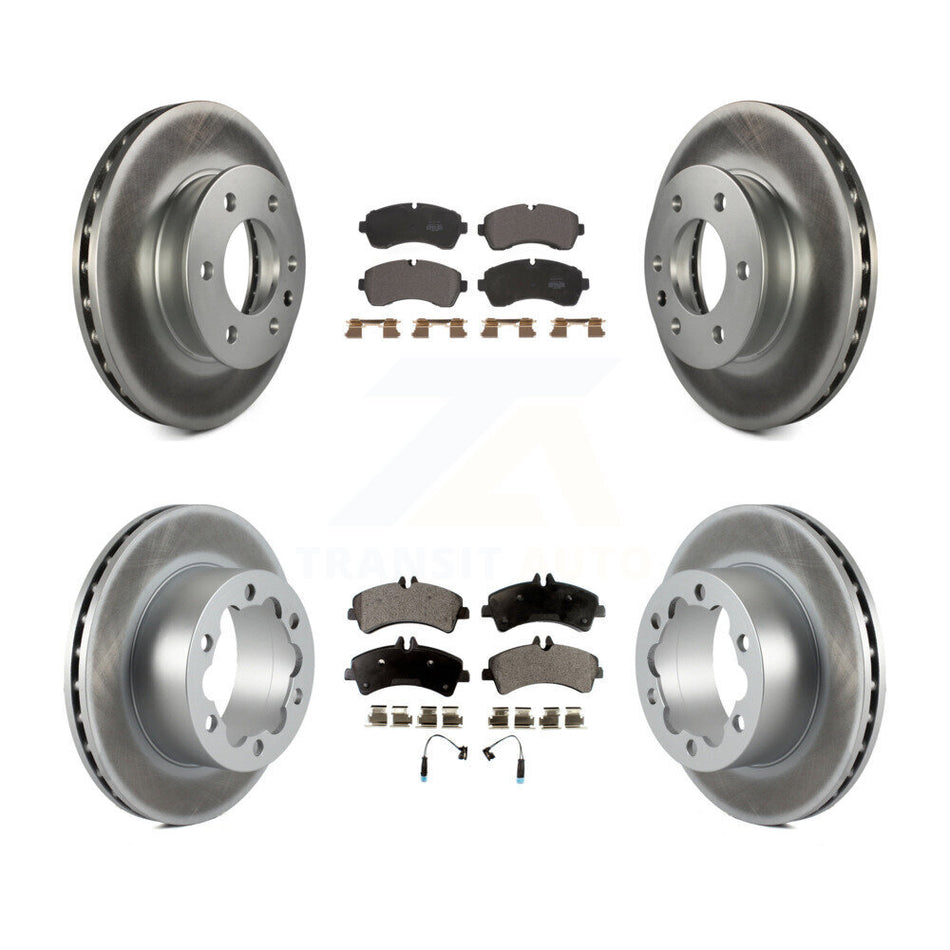 Front Rear Coated Brake Rotor Semi-Metallic Pad Kit For Sprinter 3500 Mercedes-Benz Dodge KGF-102258