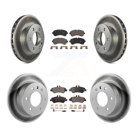 Front Rear Coated Brake Rotors Semi-Metallic Pad Kit For Dodge Sprinter 3500 Freightliner KGF-102259
