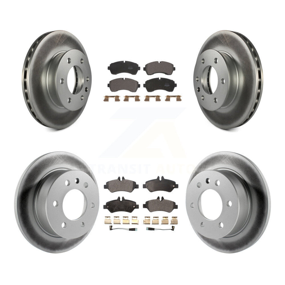 Front Rear Coated Brake Rotors Semi-Metallic Pad Kit For Dodge Sprinter 3500 Freightliner KGF-102259