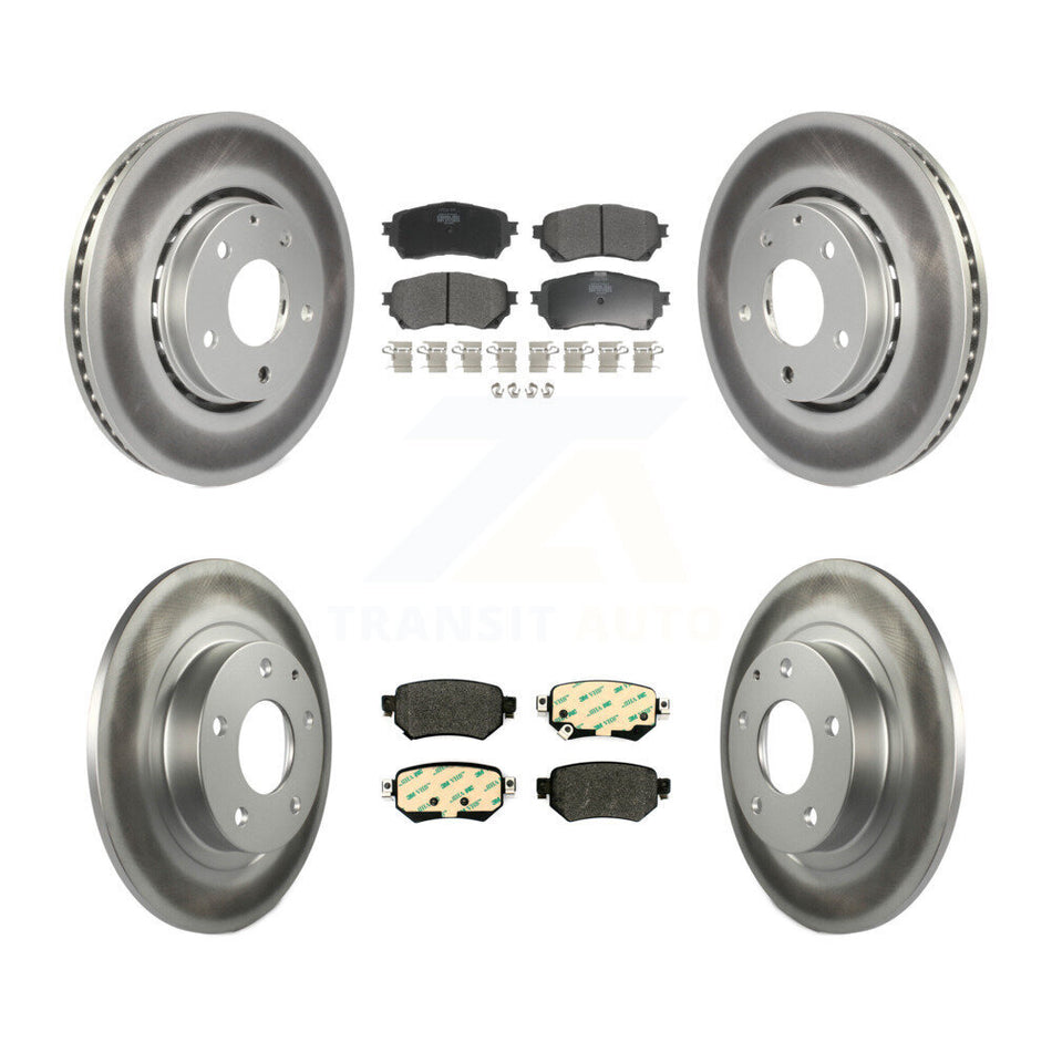 Front Rear Coated Disc Brake Rotors And Semi-Metallic Pads Kit For 2019-2021 Mazda 6 Naturally Aspirated KGF-102262