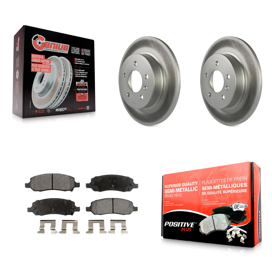 Rear Coated Disc Brake Rotors And Semi-Metallic Pads Kit For 2006-2011 Buick Lucerne Cadillac DTS KGF-102270