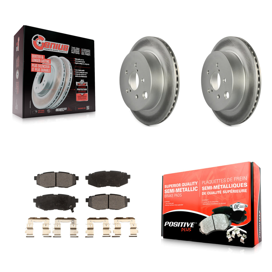 Rear Coated Disc Brake Rotors And Semi-Metallic Pads Kit For 2014-2018 Subaru Forester 2.0L KGF-102273
