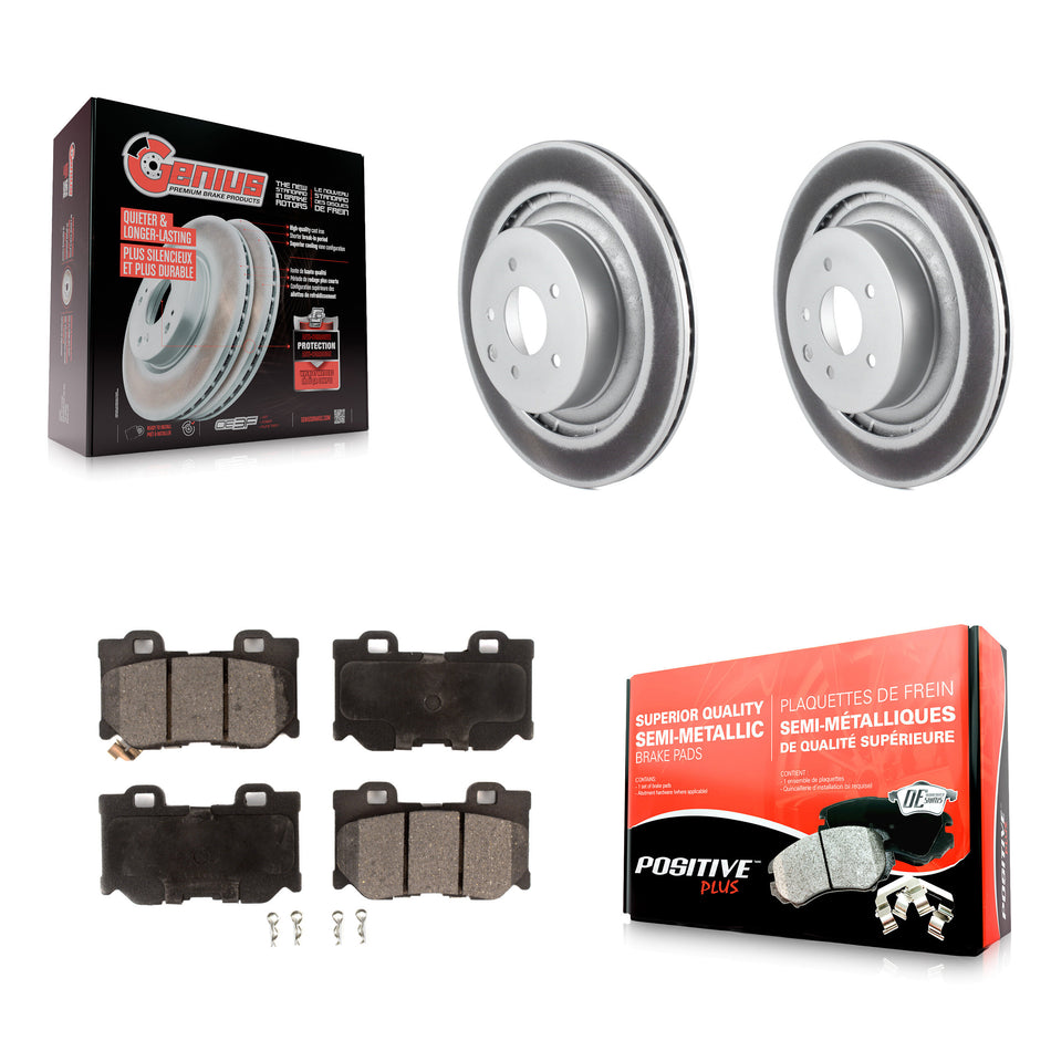 Rear Coated Disc Brake Rotors And Semi-Metallic Pads Kit For INFINITI G37 Nissan 370Z Q60 Z KGF-102278