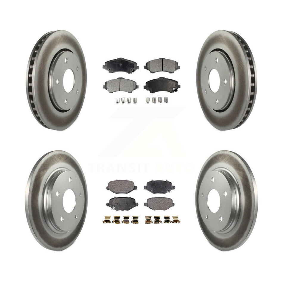 Front Rear Coated Disc Brake Rotors And Semi-Metallic Pads Kit For Dodge Grand Caravan Chrysler Town & Country Journey Ram C/V Volkswagen Routan KGF-102285