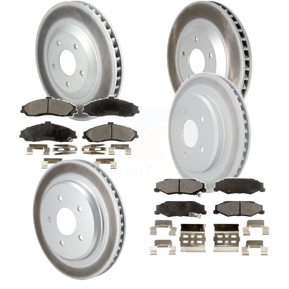 Front Rear Coated Disc Brake Rotors And Semi-Metallic Pads Kit (6Pc) For 1997-2004 Chevrolet Corvette KGF-102286