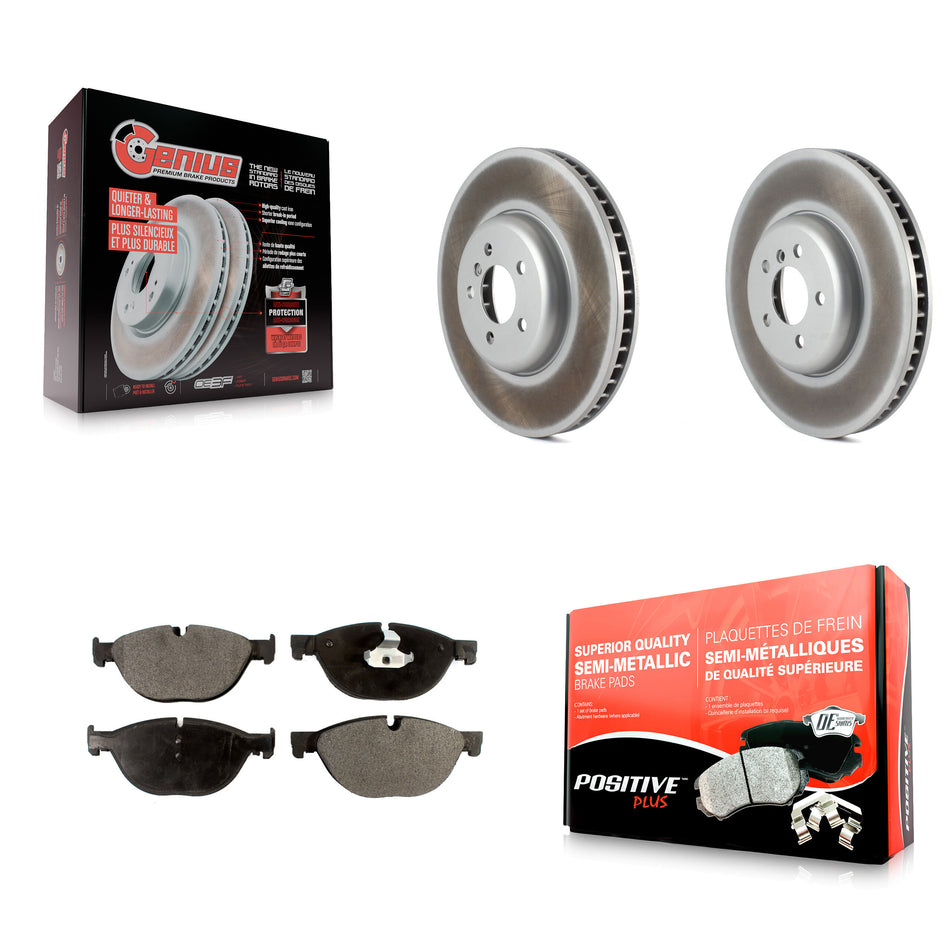 Front Coated Disc Brake Rotors And Semi-Metallic Pads Kit For BMW 750Li xDrive 750i 550i GT KGF-102297