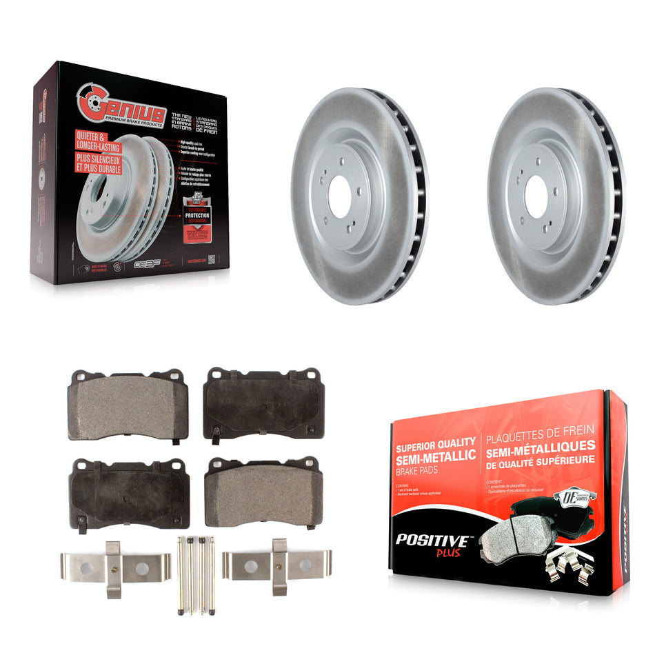 Front Coated Disc Brake Rotors And Semi-Metallic Pads Kit For Mitsubishi Lancer KGF-102306
