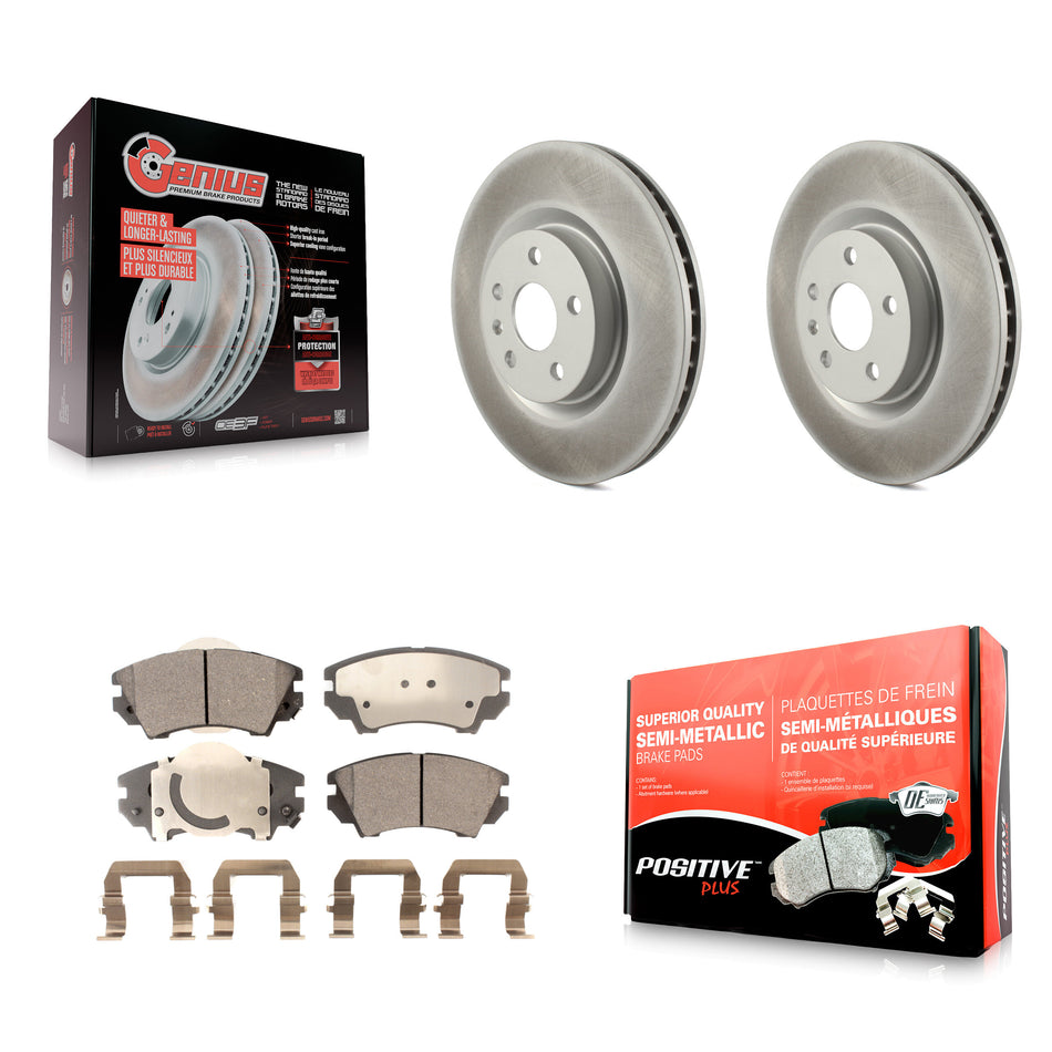 Front Coated Disc Brake Rotors And Semi-Metallic Pads Kit For 2011-2017 Chevrolet Caprice KGF-102312