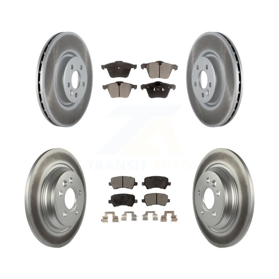 Front Rear Coated Disc Brake Rotors And Semi-Metallic Pads Kit For Volvo S60 V70 With 336mm Diameter Rotor KGF-102328