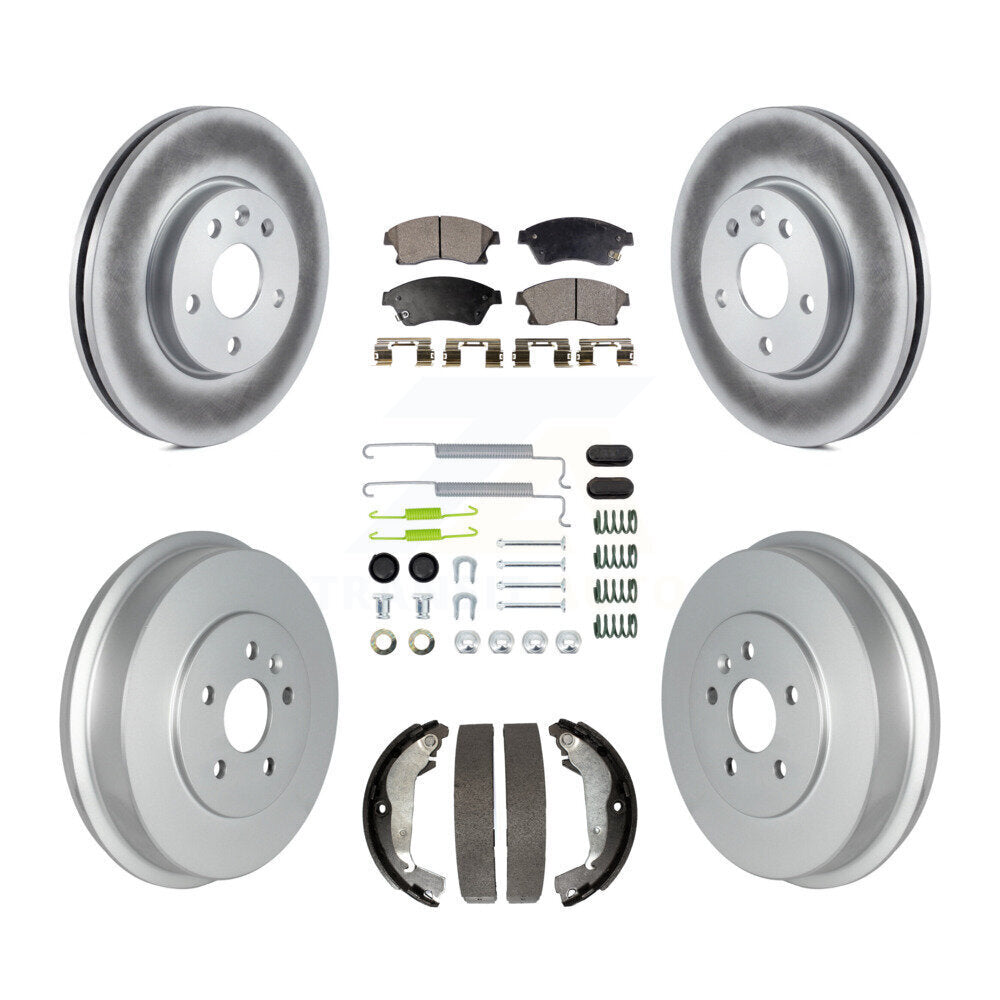 Front Rear Coat Brake Rotors Semi-Metallic Pad Drum Kit (7Pc) For Chevrolet Cruze Limited KGF-102341