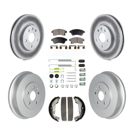 Front Rear Coat Brake Rotors Semi-Metallic Pad Drum Kit (7Pc) For Chevrolet Cruze Limited KGF-102341